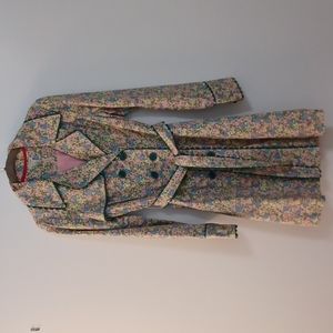 Anthropologie Odille Floral Trench Coat